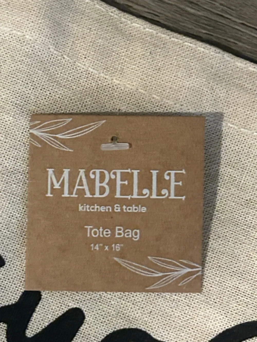 NWT Cream Canvas Tote with Black Slogan - Casual Everyday Bag